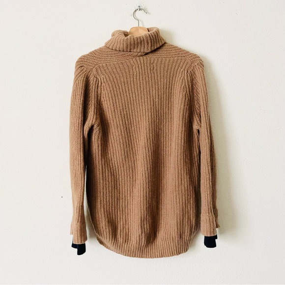 Zadig & Voltaire SMALL Eloi cashmere turtleneck knit sweater in cognac brown - Picture 4 of 6